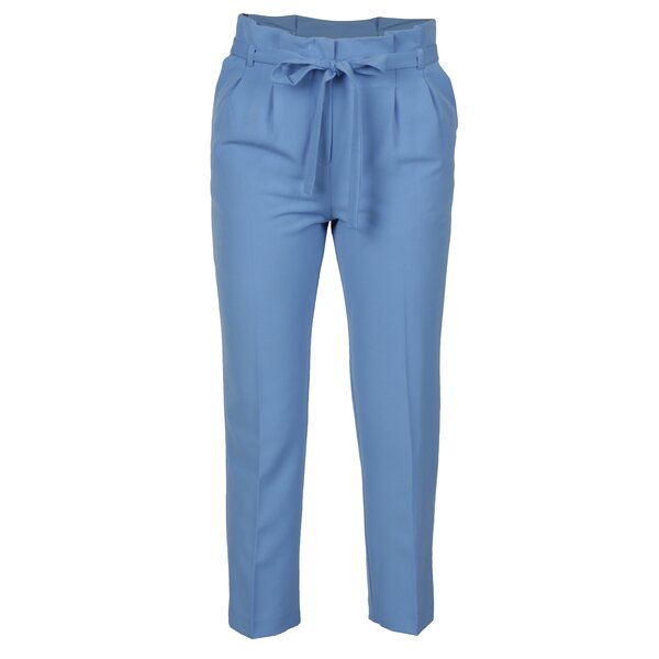 Pantaloni cropped albastri cu pliuri in talie Miss Selfridge