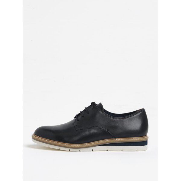 Pantofi bleumarin din piele cu platforma Tamaris