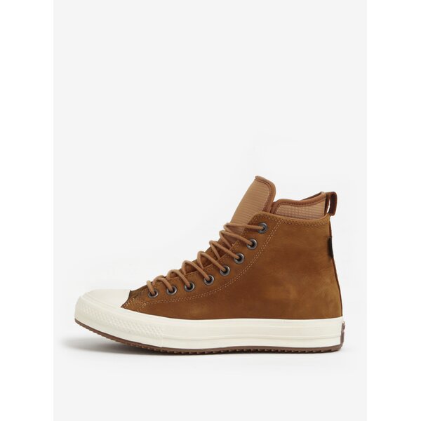 Bascheti inalti maro din piele pentru barbati Converse Chuck Taylor Lunarlon