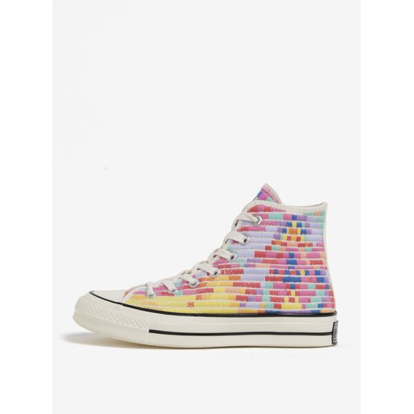 Bascheti inalti cu model geometric multicolor pentru femei - Converse Chuck Taylor All Star 1970s