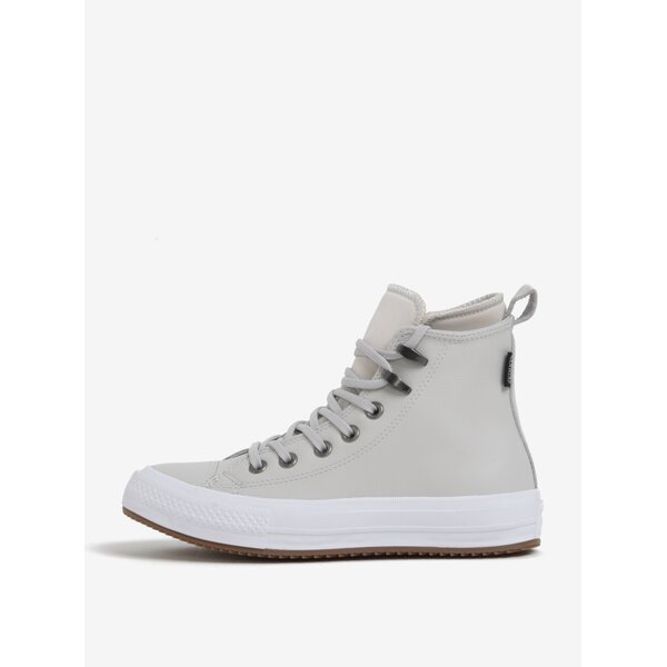 Bascheti inalti bej din piele naturala pentru femei - Converse Chuck Taylor Lunarlon