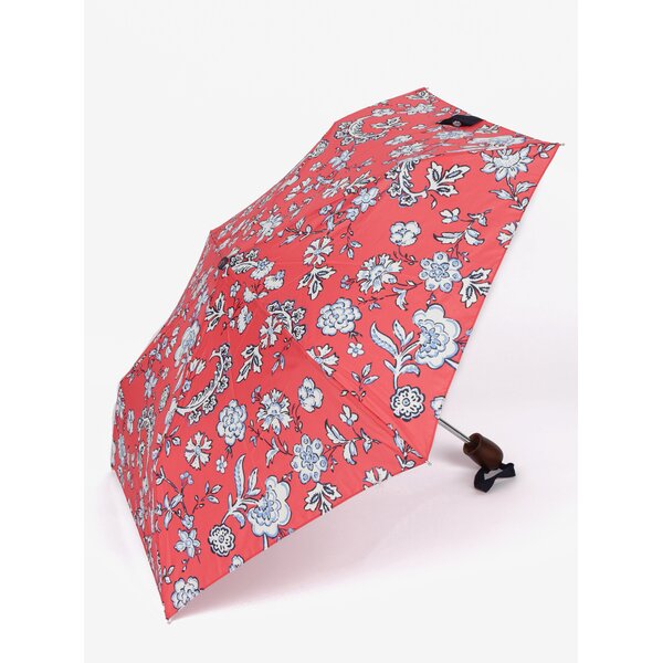 Umbrela rosie pliabila cu print floral - Tom Joule Brolly