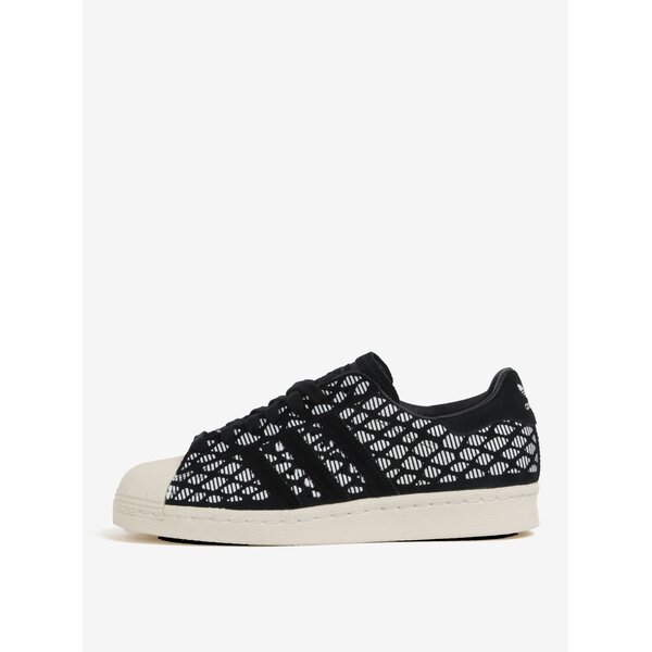 Pantofi sport din piele intoarsa alb & negru pentru femei - adidas Originals Superstar