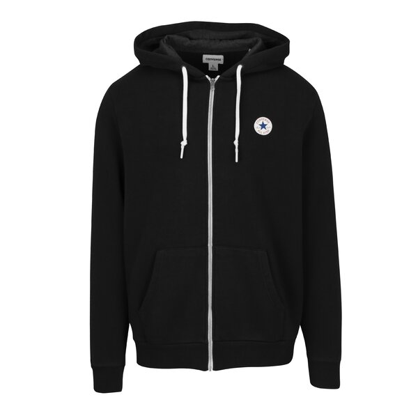 Hanorac negru cu gluga si buzunare pentru barbati - Converse Core Full