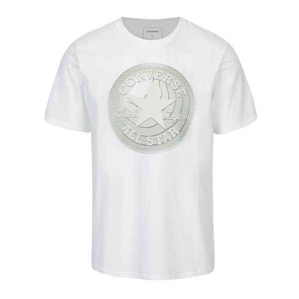 Tricou alb cu print pentru barbati - Converse Dimensional Layer Chuckpatch