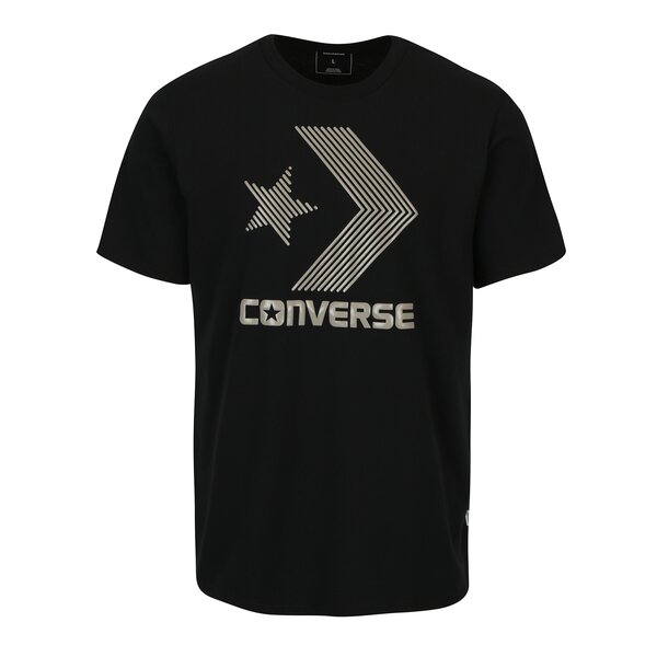 Tricou negru cu print pentru barbati - Converse Line