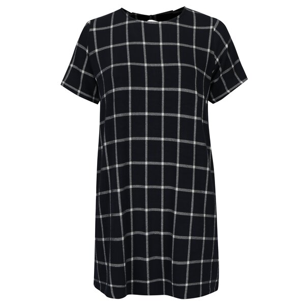Rochie bleumarin in carouri cu funde la spate Dorothy Perkins Curve
