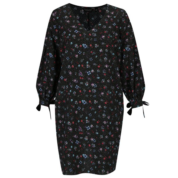 Rochie neagra cu print floral&buline Dorothy Perkins Curve