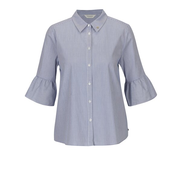 Camasa oversized albastra in dungi cu maneci clopot 3/4 Scotch & Soda