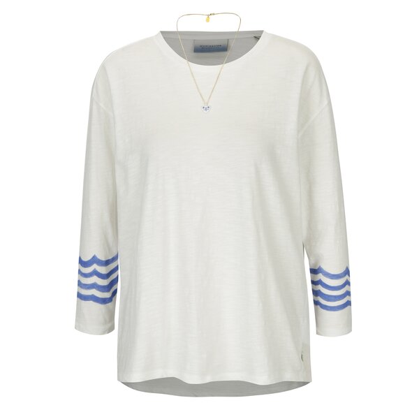 Bluza oversized crem cu print pe spate si colier auriu- Scotch & Soda