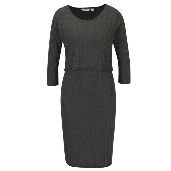 Rochie gri cu maneci 3/4 pentru alaptat Dorothy Perkins Maternity