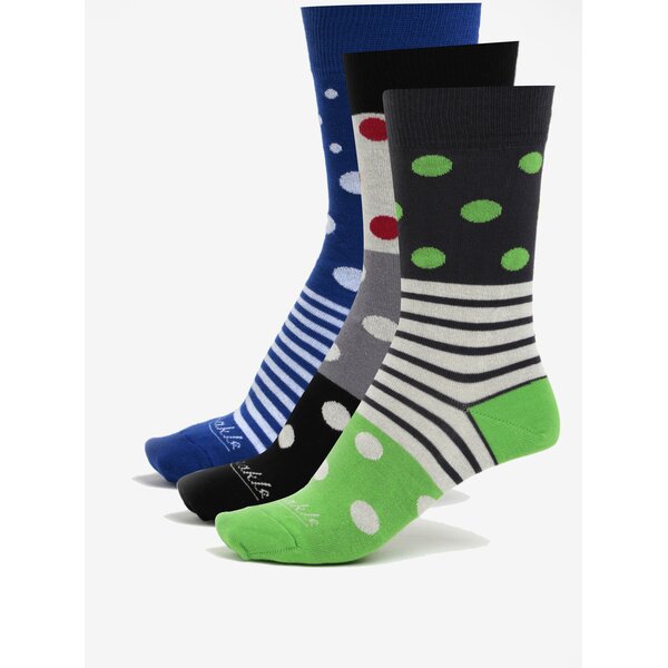 Set de 3 sosete multicolore unisex - Fusakle Guľkopásik
