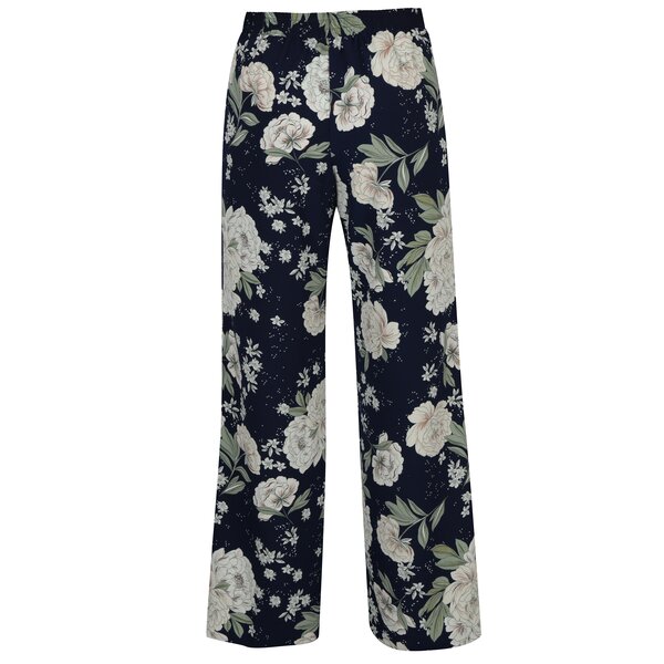 Pantaloni evazati bleumarin cu print floral Dorothy Perkins