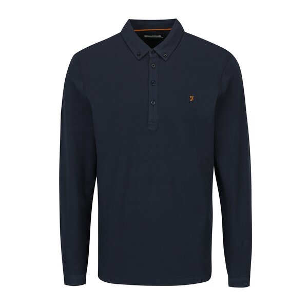 Bluza polo bleumarin cu logo brodat - Farah Merriweather
