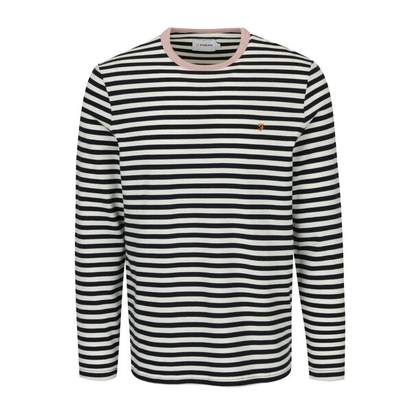 Bluza bleumarin in dungi cu terminatie roz Farah Trafford