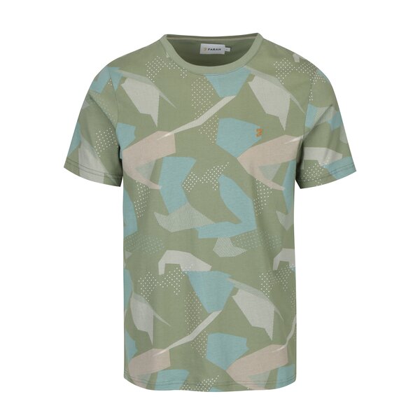 Tricou verde deschis cu print army abstract Farah Northenden