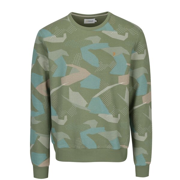 Bluza verde deschis cu print army abstract Farah Fierly