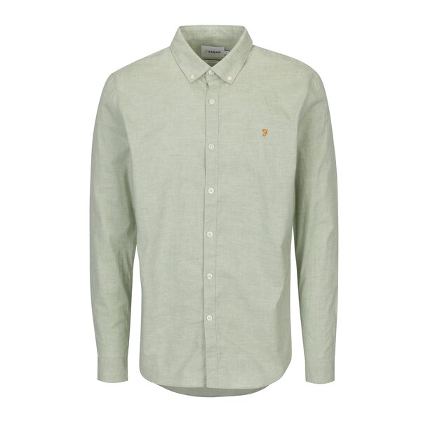 Camasa slim fit verde deschis cu guler buttons-down Farah Steen