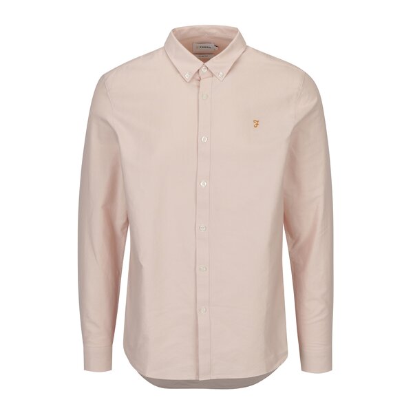Camasa slim fit roz pal cu guler buttons-down Farah Brewer
