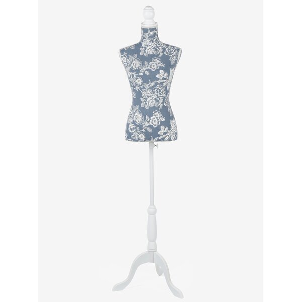 Suport de bijuterii in forma de mini - manechin gri cu print floral Dakls