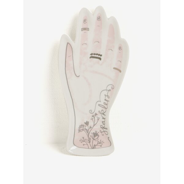 Farfurie ceramica crem deschis in forma de mana - Disaster Over The Moon Hand