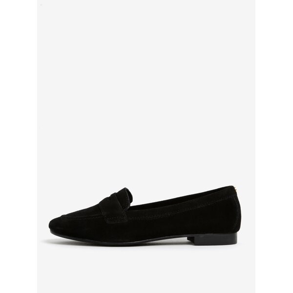 Mocasini negri din piele intoarsa Dune London Loafer