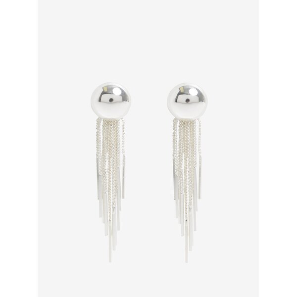 Cercei lungi argintii cu lanturi decorative - Pieces Victorine