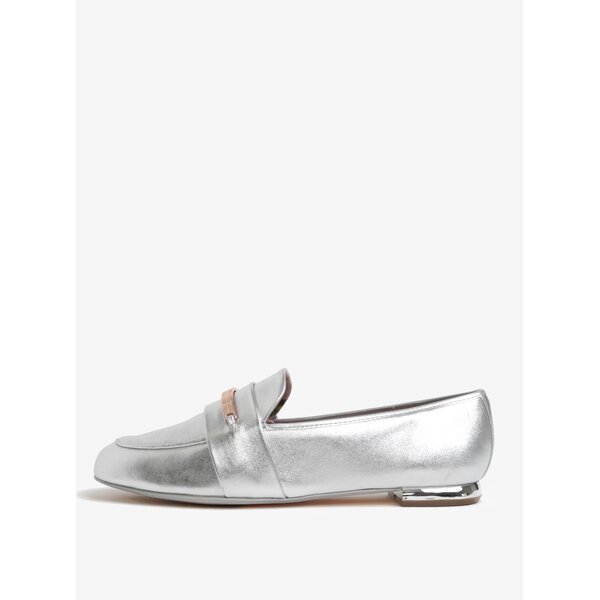 Mocasini argintii din piele Ted Baker Eliena