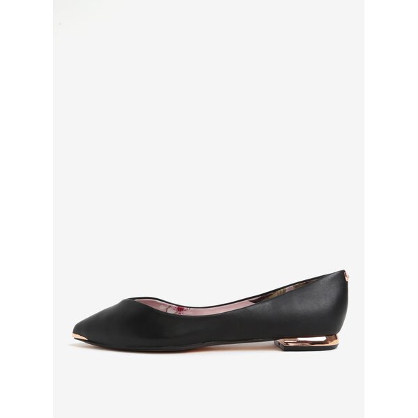 Balerini negri din piele cu varf metalic Ted Baker Grasce