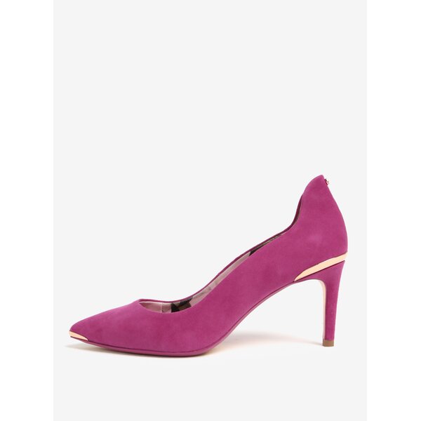 Pantofi roz din piele intoarsa cu detalii metalice Ted Baker Vyixyn S