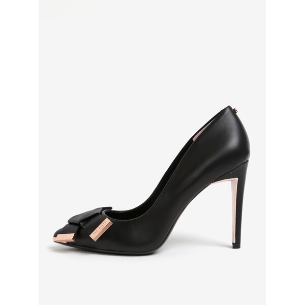 Pantofi negri din piele cu funda Ted Baker Ayelar