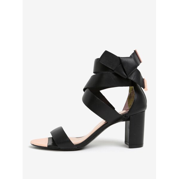 Sandale negre din piele cu barete Ted Baker Peyepa