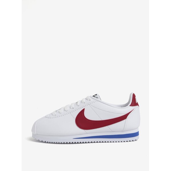 Pantofi sport albi din piele naturala pentru femei - Nike Classic Cortez