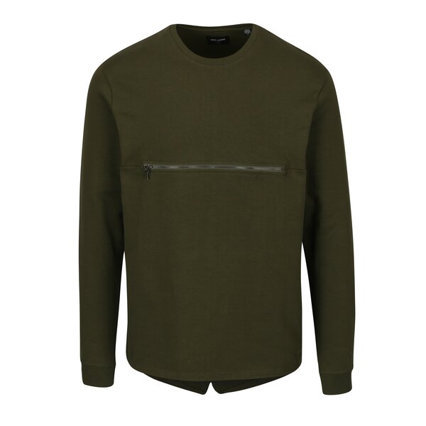 Bluza verde inchis cu fermoar frontal - ONLY & SONS Mathias