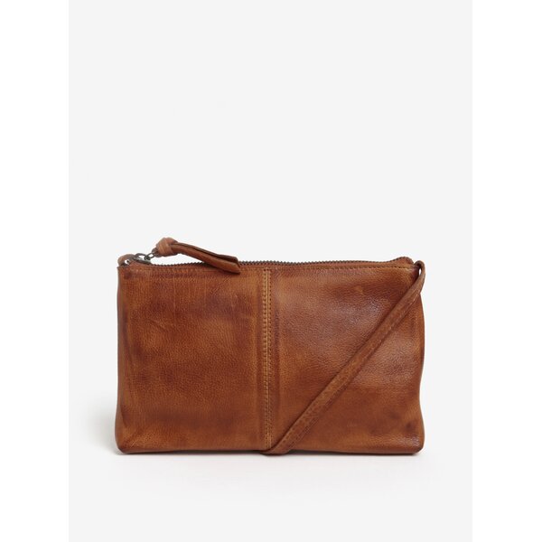 Geanta crossbody maro din piele Pieces Ida