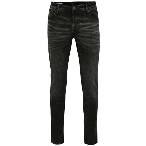 Blugi slim fit gri inchis cu aspect prespalat - Jack & Jones Tim