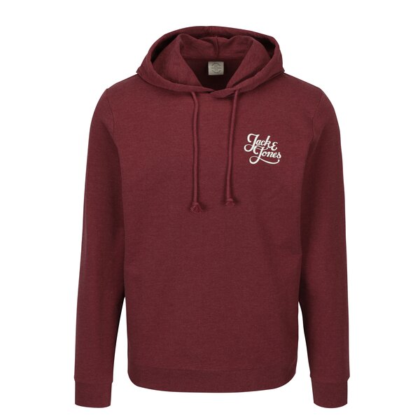 Hanorac bordo melanj cu print Jack & Jones Galions
