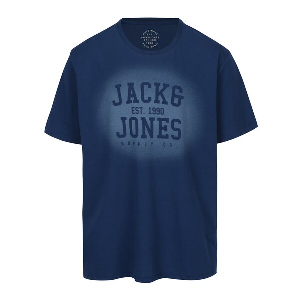 Tricou albastru cu print Jack & Jones Stencild