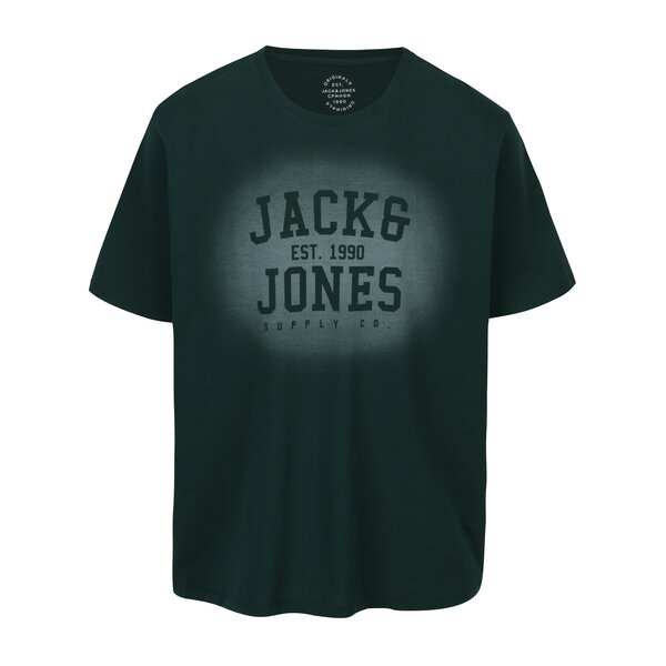Tricou verde inchis cu print Jack & Jones Stencild