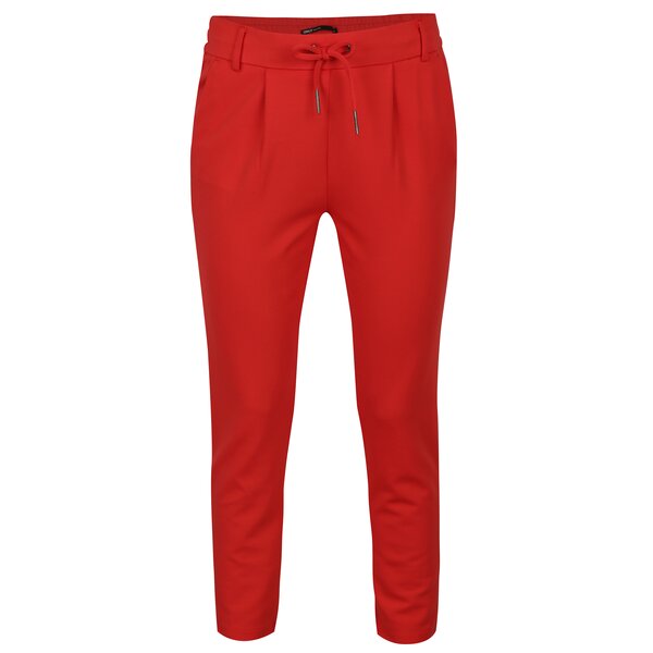 Pantaloni rosii cu talie elastica - ONLY Poptrash