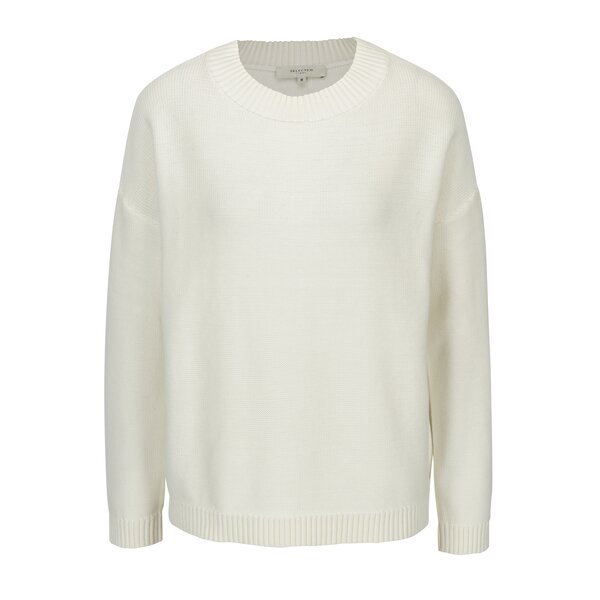 Pulover crem cu maneci raglan Selected Femme Margarite