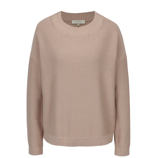 Pulover roz prafuit cu maneci raglan Selected Femme Margarite