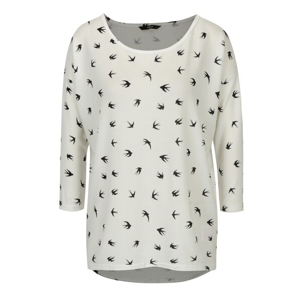 Bluza oversized crem cu print randunele - ONLY Elcos