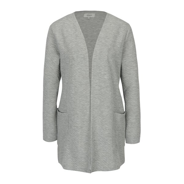 Cardigan lung gri deschis cu model delicat ONLY Joyce