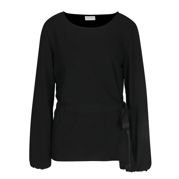 Bluza neagra cu cordon in talie - VILA Sarina