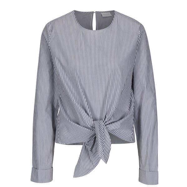 Bluza cu nod decorativ si dungi gri & crem - VILA Justy