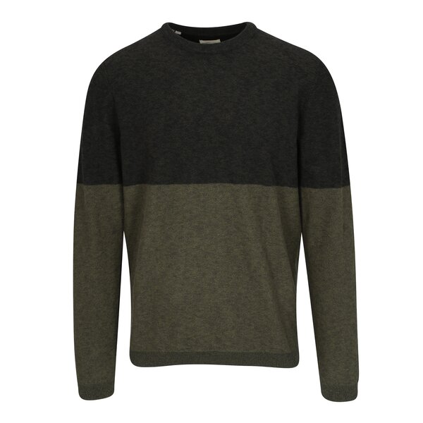 Pulover verde inchis & gri - Selected Homme Tyga