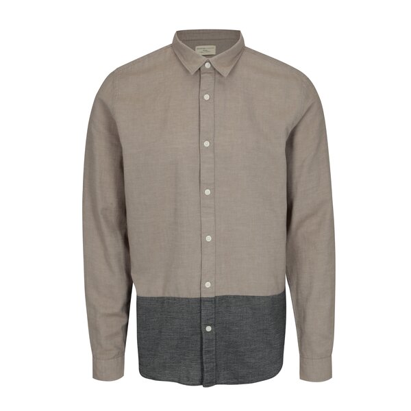 Camasa regular fit bej & gri - Selected Homme Two Todd
