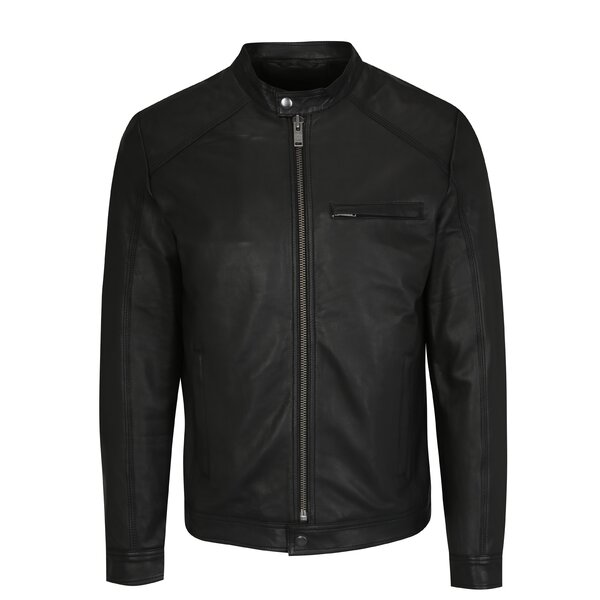 Jacheta neagra din piele - Selected Homme Tylor