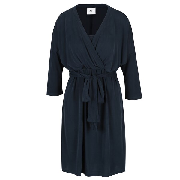 Rochie albastra cu decolteu suprapus pentru alaptare - Mama.licious Winona